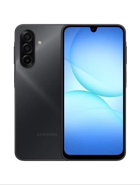 Samsung Galaxy A32 smartphone in sleek black color with a vibrant display. Features a triple camera setup on the back and a modern design. Front view showcases the large screen and minimal bezels.