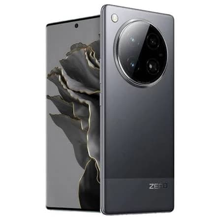 ZTE Axon 20 Ultra 5G smartphone in sleek black design featuring a triple camera setup with a unique circular module. The device showcases a glass back and a modern aesthetic, ideal for tech enthusiasts. Front view against a plain background.