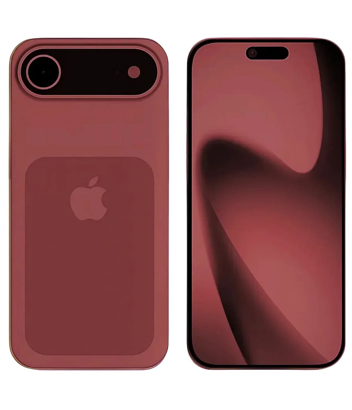 Apple iPhone 18 Air in a stunning deep red color, showcasing a sleek design with a glossy finish. The device features a dual-camera setup on the back and a vibrant display on the front, perfect for modern users. Packaged in a minimalist style,…