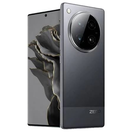 ZTE Axon 20 Ultra 5G smartphone in sleek black design featuring a triple camera setup with a unique circular module. The device showcases a glass back and a modern aesthetic, ideal for tech enthusiasts. Front view against a plain background.