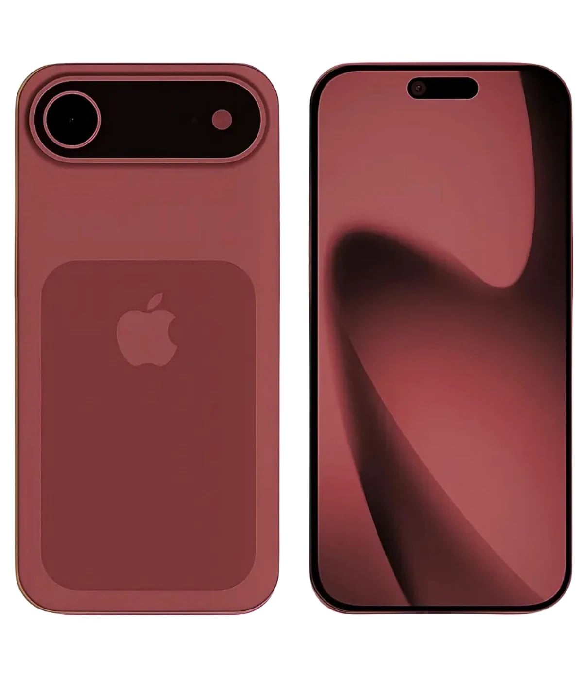 Apple iPhone 18 Air in a stunning deep red color, showcasing a sleek design with a glossy finish. The device features a dual-camera setup on the back and a vibrant display on the front, perfect for modern users. Packaged in a minimalist style,…