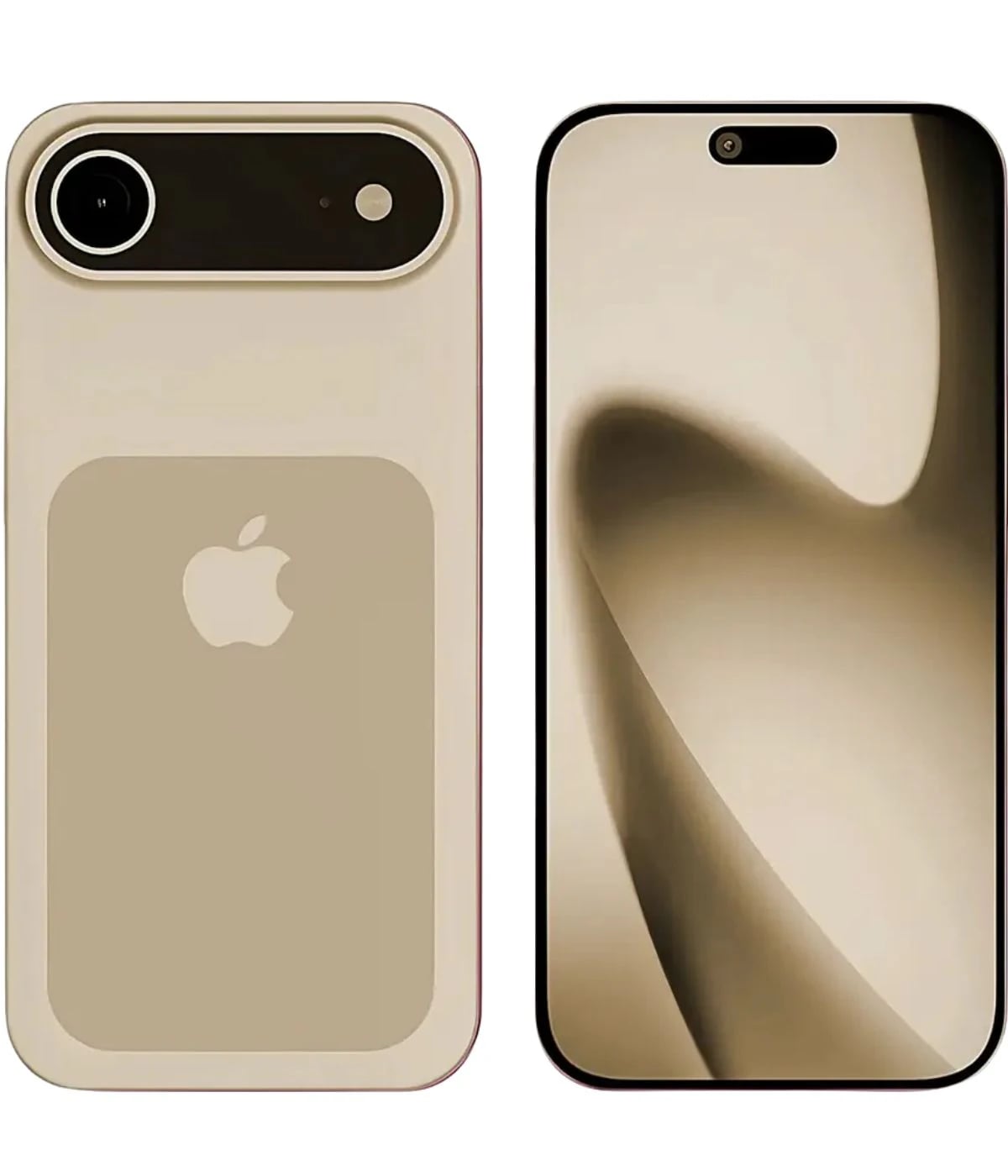 Apple iPhone 18 Air 3 in a sleek beige color with a minimalist design. The back features the iconic Apple logo and a dual-camera setup. The front showcases a stunning display with a smooth, modern aesthetic.