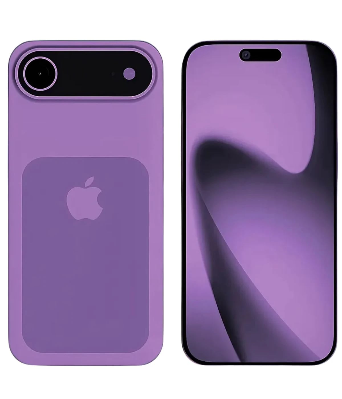 Apple iPhone 18 Air in a stunning purple color, showcasing a sleek design with a vibrant display and a matching purple case. The device features a modern camera setup and a smooth, glossy finish, perfect for tech enthusiasts.