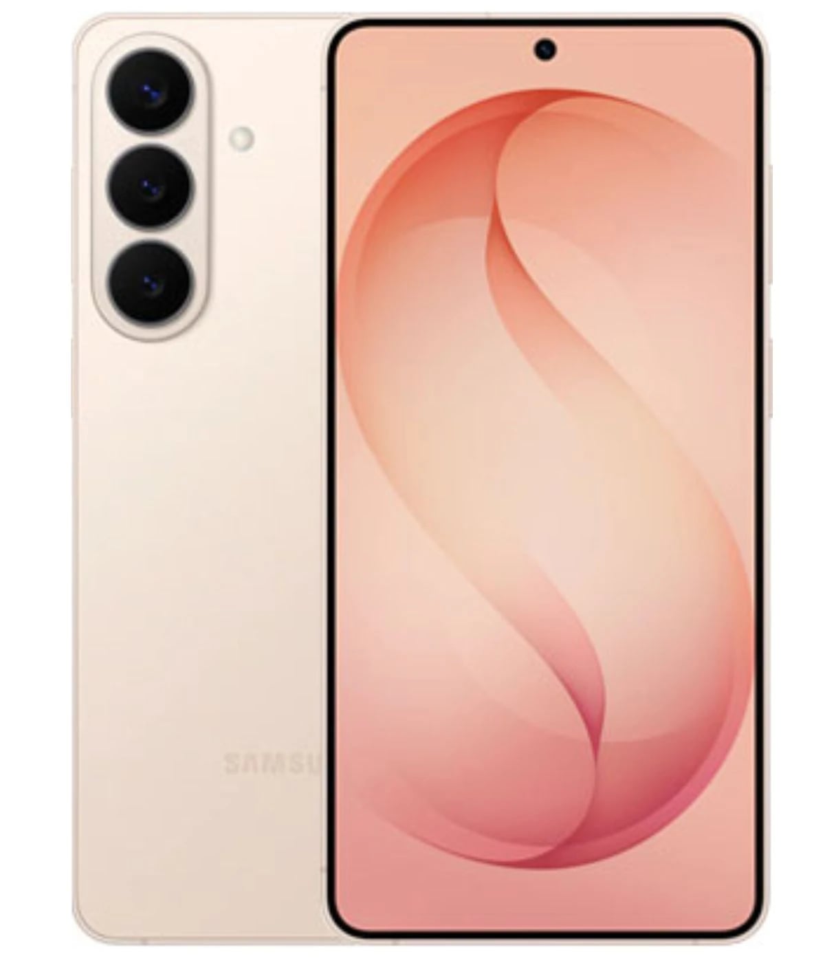 Samsung Galaxy A28 smartphone in a sleek beige color with a vibrant display and triple rear camera setup. The front view showcases a minimalistic design with a centered front camera, perfect for modern users. Ideal for photography and daily use.