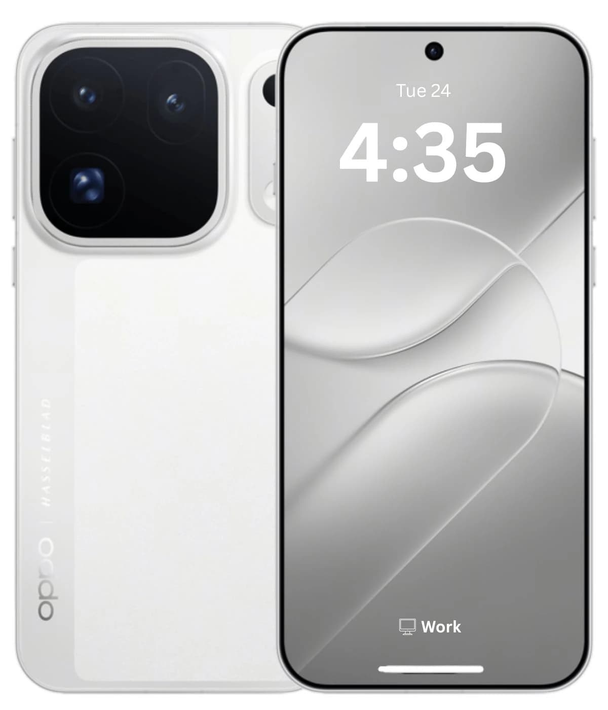 Oppo Find X10 Pro Max smartphone in sleek white finish, showcasing a triple camera setup on the back and a vibrant display with a clean interface. The device features a modern design with rounded edges and a minimalistic aesthetic.