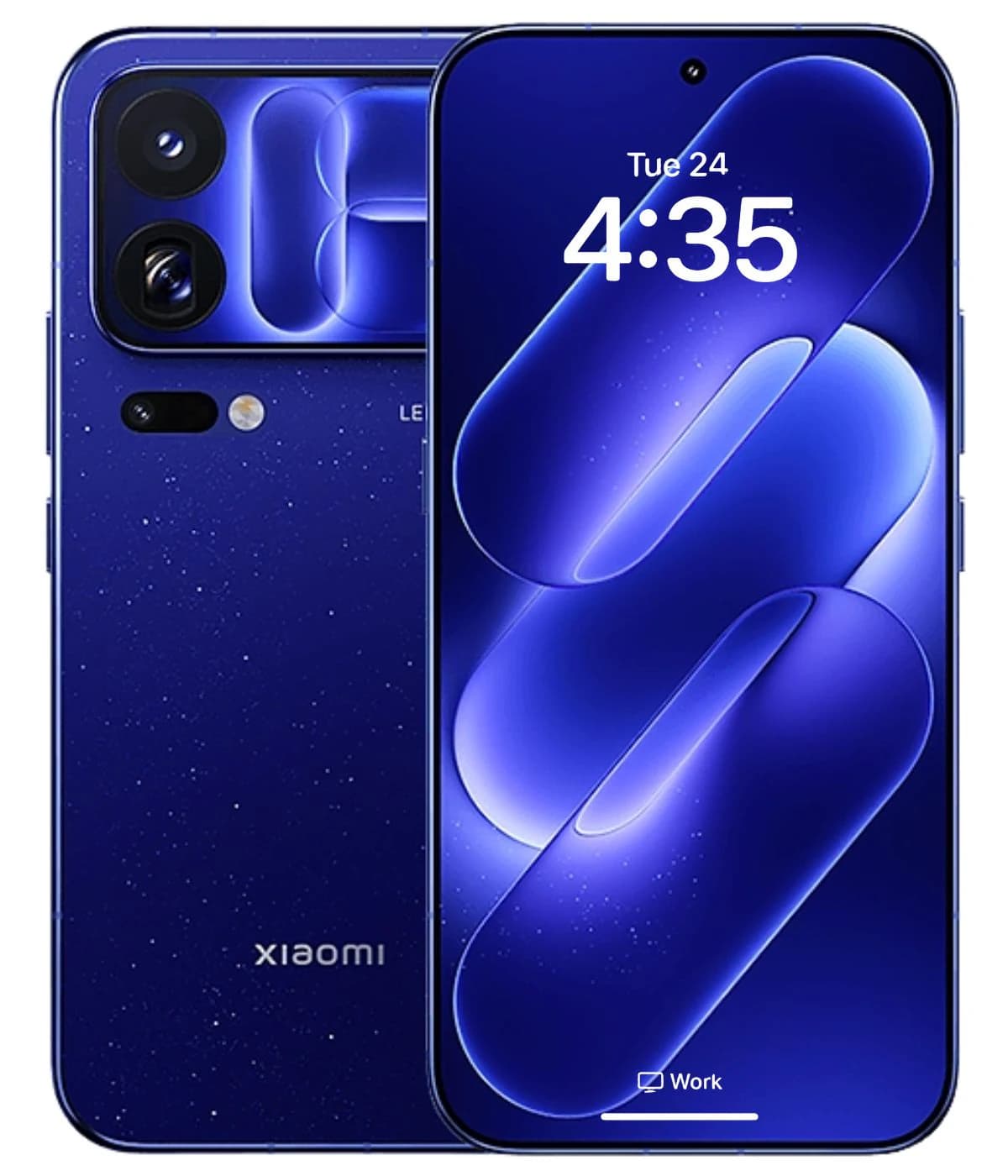 Xiaomi 18 Pro Max smartphone in a striking blue color with a sleek design, featuring dual rear cameras and a vibrant display showing the time. The device has a glossy finish and modern aesthetics, perfect for tech enthusiasts.
